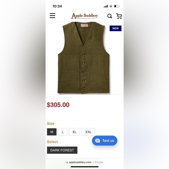 Filson - Men's Medium - Mackinaw Wool Vest - Forest Green - NWT - Made In USA - Picture 6 of 10